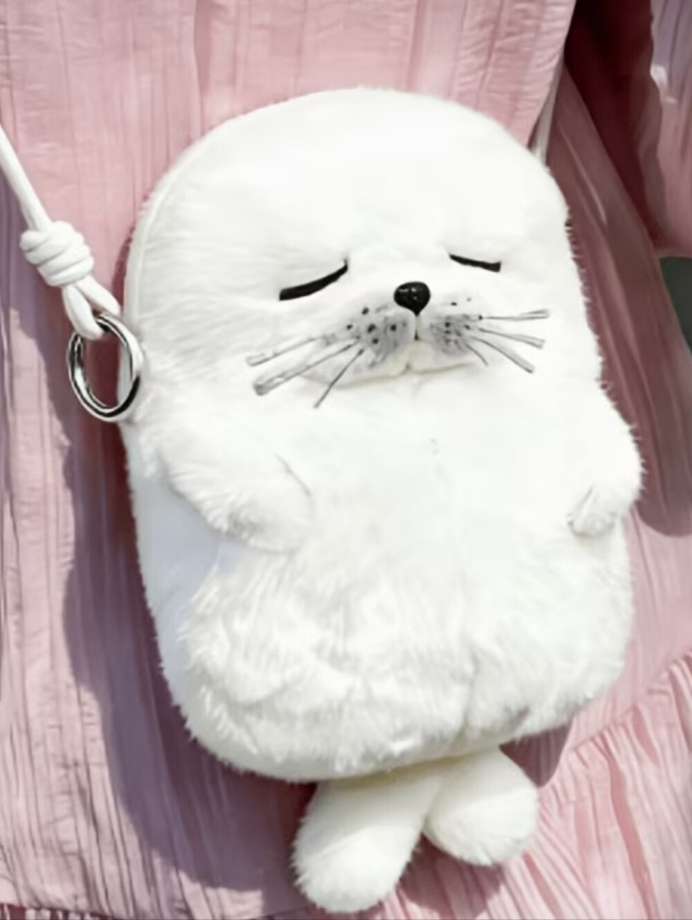 Seal Plush Crossbody. NWT